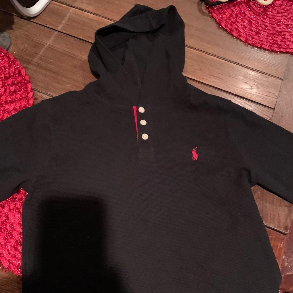 Ralph Lauren waffle weave hooded Henley